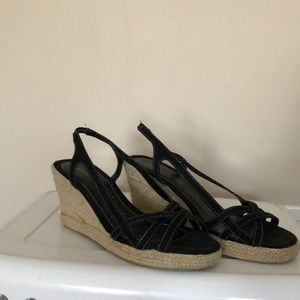 Black espadrille wedges